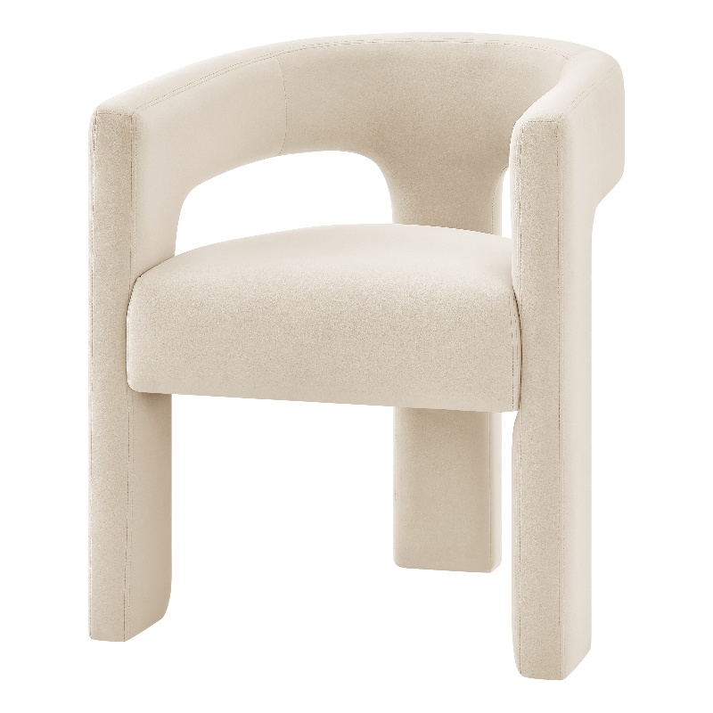 NPD Furniture Sherlyn Velvet Dining Side Chair in Folia Cream