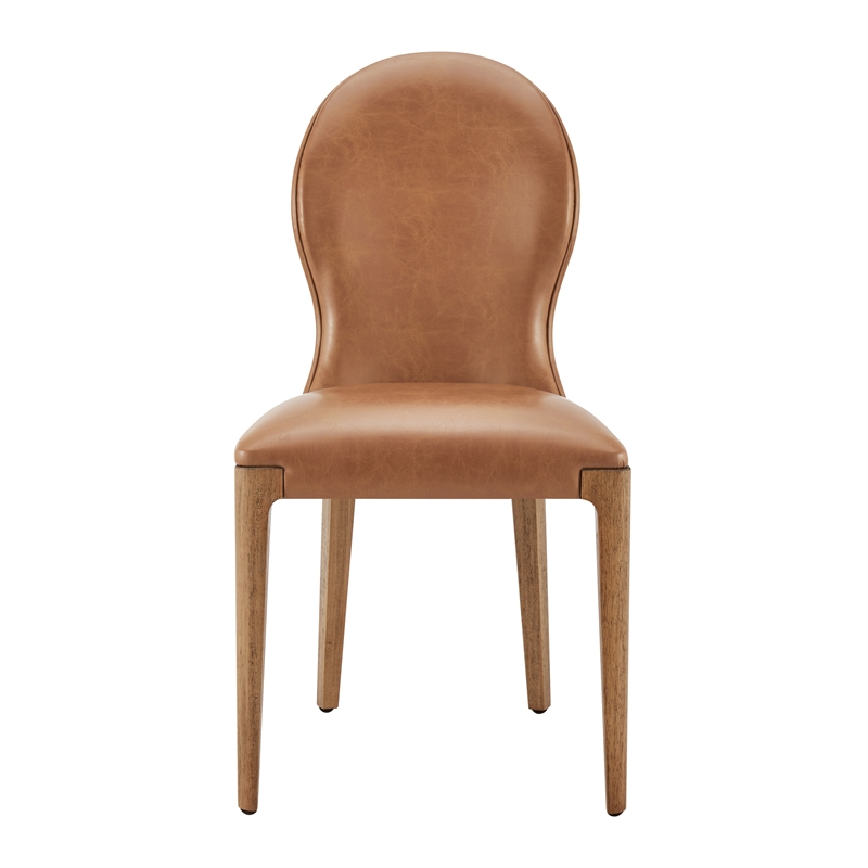 NPD Furniture Eldoris PU Dining Side Chair in Borneo Chocolate (Set of 2)
