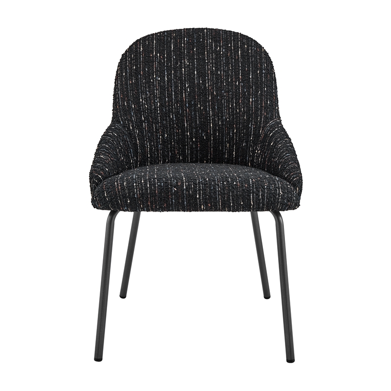 NPD Furniture Katrisa Fabric Dining Side Chair in Zenith Black (Set of 2)