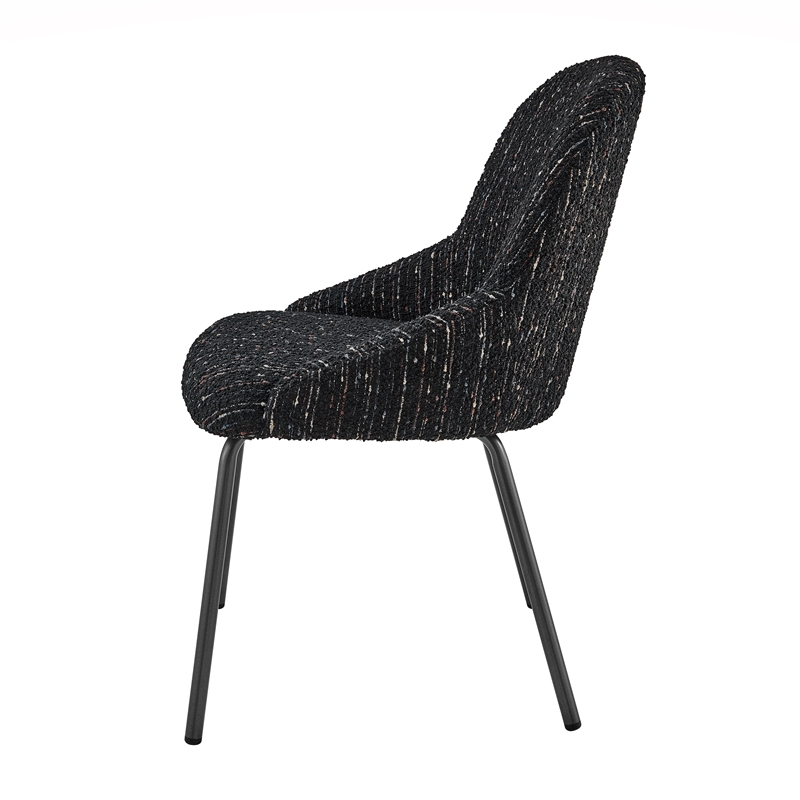 NPD Furniture Katrisa Fabric Dining Side Chair in Zenith Black (Set of 2)