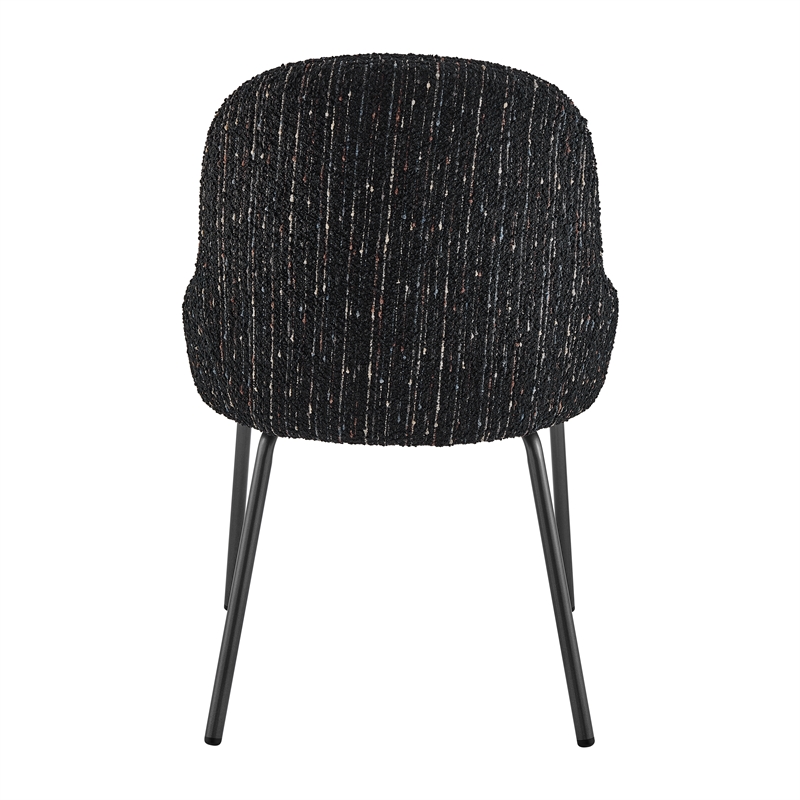 NPD Furniture Katrisa Fabric Dining Side Chair in Zenith Black (Set of 2)