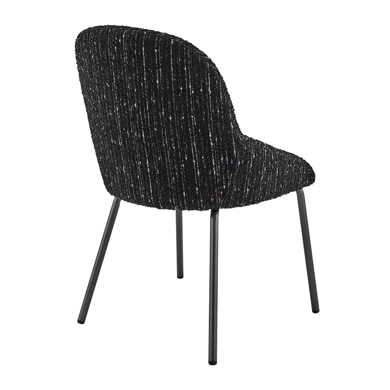 NPD Furniture Katrisa Fabric Dining Side Chair in Zenith Black (Set of 2)