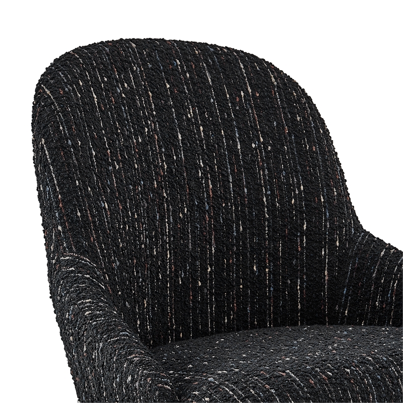 NPD Furniture Katrisa Fabric Dining Side Chair in Zenith Black (Set of 2)