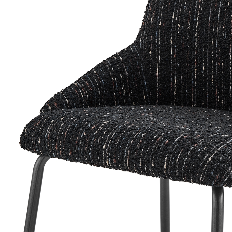 NPD Furniture Katrisa Fabric Dining Side Chair in Zenith Black (Set of 2)
