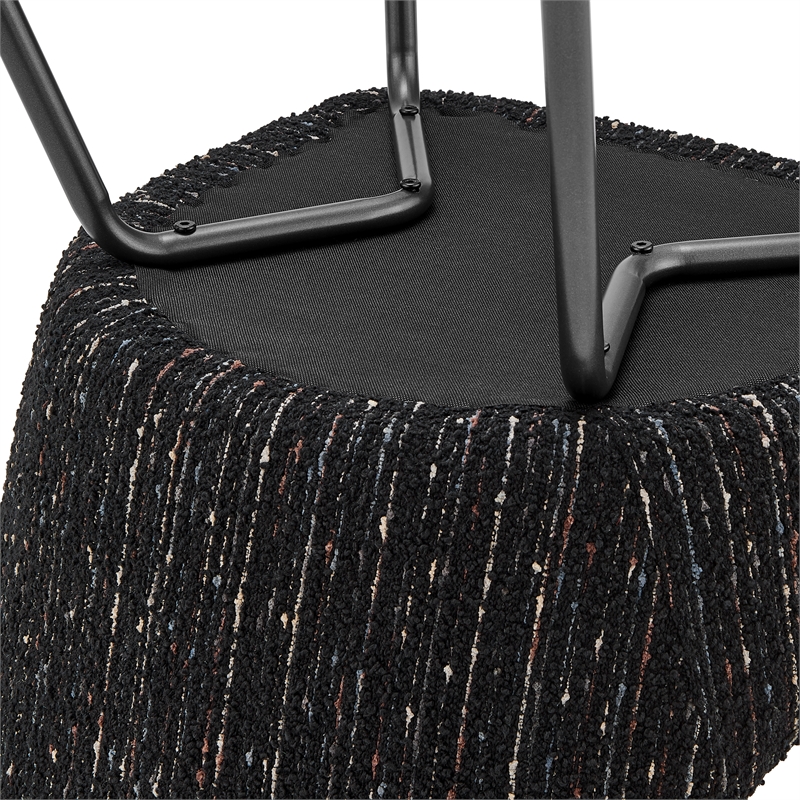 NPD Furniture Katrisa Fabric Dining Side Chair in Zenith Black (Set of 2)