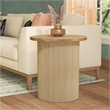 NPD Furniture Kiefer Rattan Side/End Table w/ Wood Top in Natural
