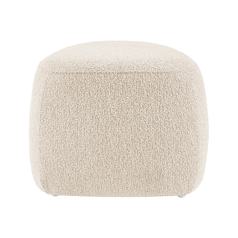 NPD Furniture Carlese Fabric Small Ottoman in Palladian Beige