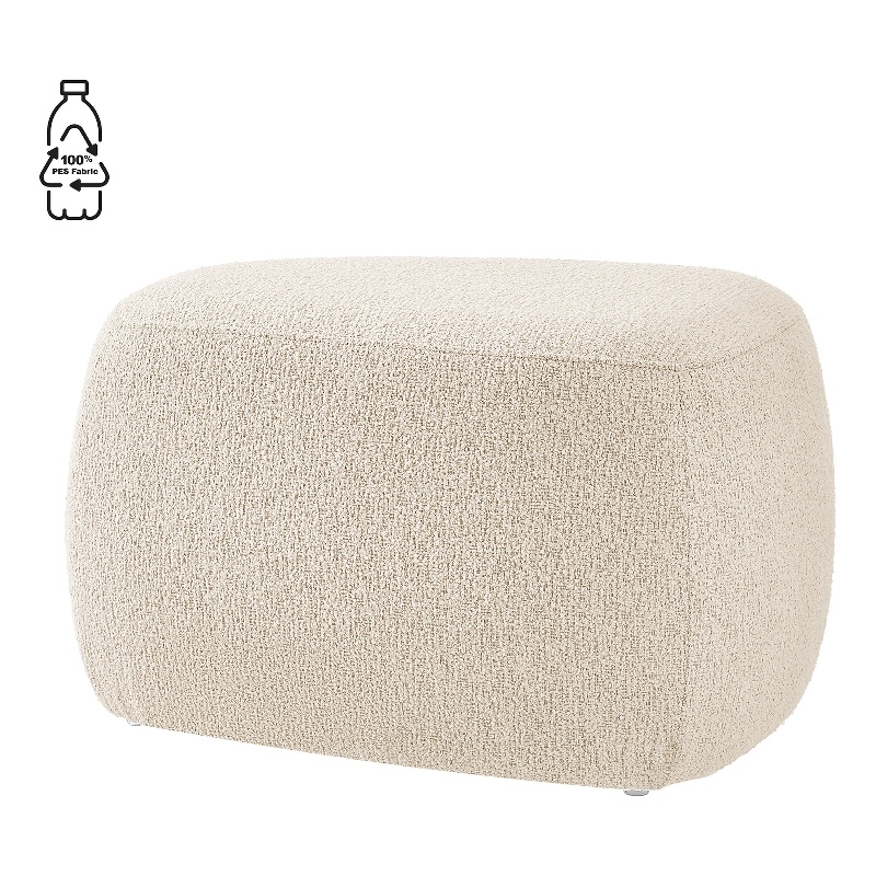 NPD Furniture Carlese Fabric Small Ottoman in Palladian Beige