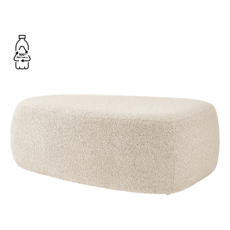 NPD Furniture Carlese Fabric Big Ottoman in Palladian Beige