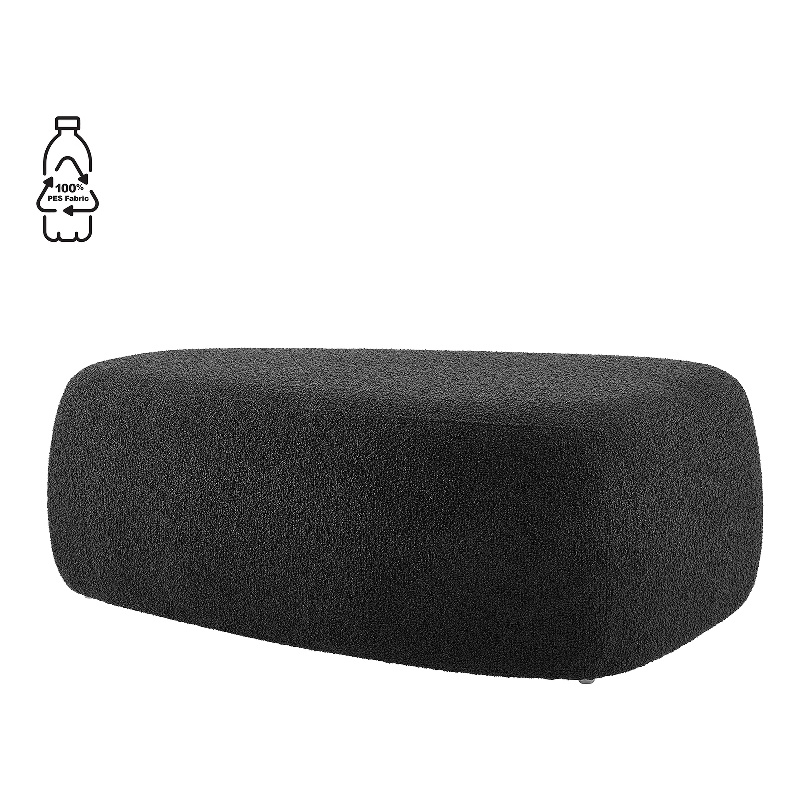 NPD Furniture Carlese Fabric Big Ottoman in Palladian Charcoal