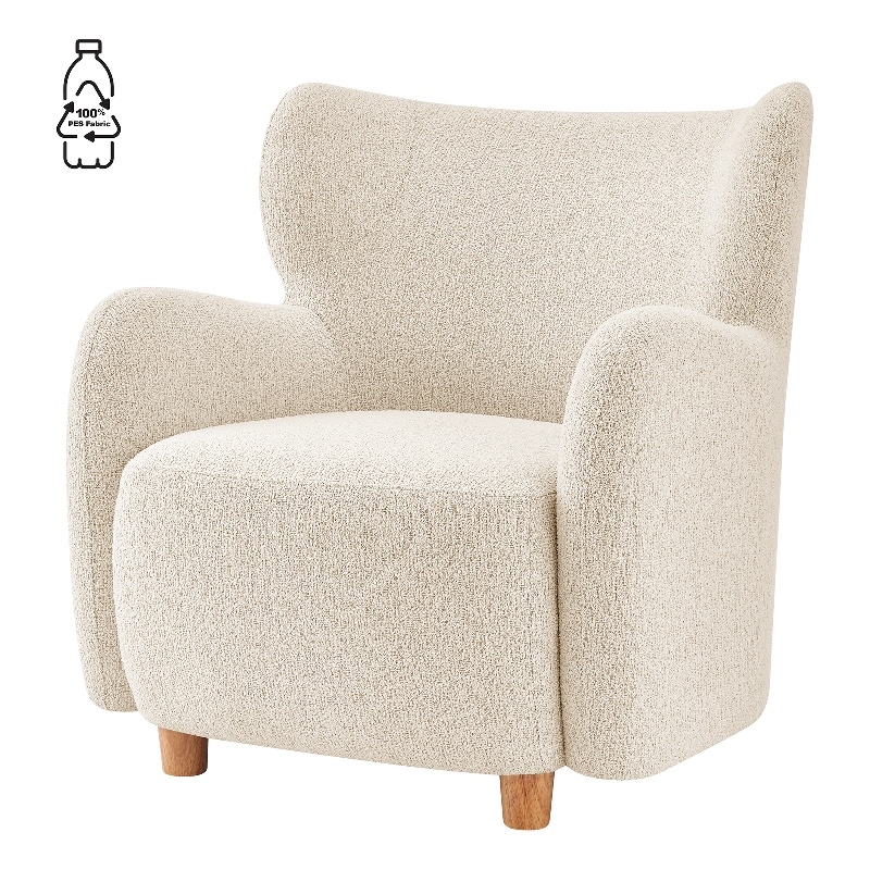 NPD Furniture Tiffani Fabric Accent Arm Chair in Palladian Beige