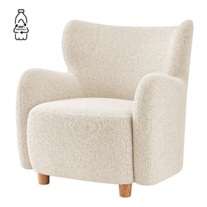 NPD Furniture Tiffani Fabric Accent Arm Chair in Palladian Beige
