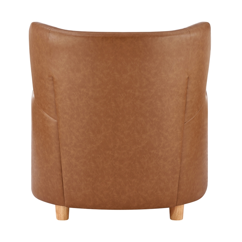 NPD Furniture Tiffani Faux Leather Accent Arm Chair in Vintage Cider