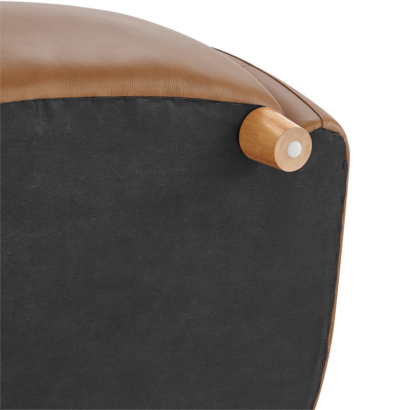 NPD Furniture Tiffani Top Grain Leather Accent Arm Chair in Garrett Caramel