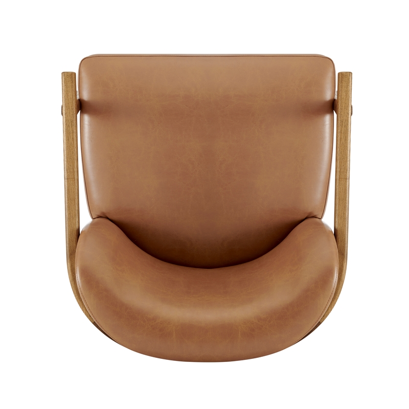 NPD Furniture Reiner Faux Leather Accent Arm Chair in Borneo Chocolate