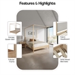 NPD Furniture Bloomfield Queen Canopy Bed Set in Natural Pine