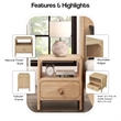 NPD Furniture Hansville Nightstand/Side Table in Natural Whitewash