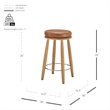 NPD Furniture Deandre Faux Leather Backless Swivel Counter Stool in Brown