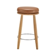 NPD Furniture Deandre Faux Leather Backless Swivel Counter Stool in Brown