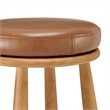 NPD Furniture Deandre Faux Leather Backless Swivel Counter Stool in Brown