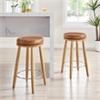 NPD Furniture Deandre Faux Leather Backless Swivel Counter Stool in Brown