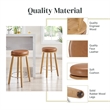 NPD Furniture Deandre Faux Leather Backless Swivel Counter Stool in Brown