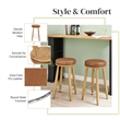 NPD Furniture Deandre Faux Leather Backless Swivel Counter Stool in Brown