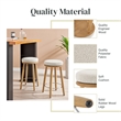 NPD Furniture Deandre Fabric Backless Swivel Counter Stool in Beige