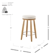 NPD Furniture Deandre Fabric Backless Swivel Counter Stool in Beige