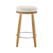 NPD Furniture Deandre Fabric Backless Swivel Counter Stool in Beige