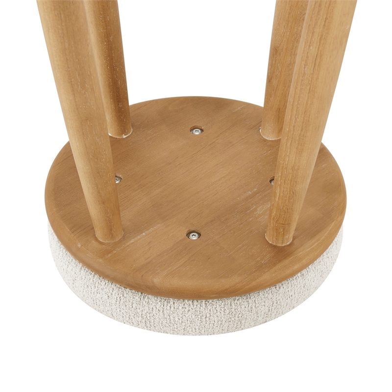 NPD Furniture Deandre Fabric Backless Swivel Counter Stool in Beige