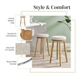 NPD Furniture Deandre Fabric Backless Swivel Counter Stool in Beige