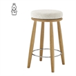 NPD Furniture Deandre Fabric Backless Swivel Counter Stool in Beige