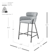 NPD Furniture Finley Fabric Counter Stool in Blazer Light Gray