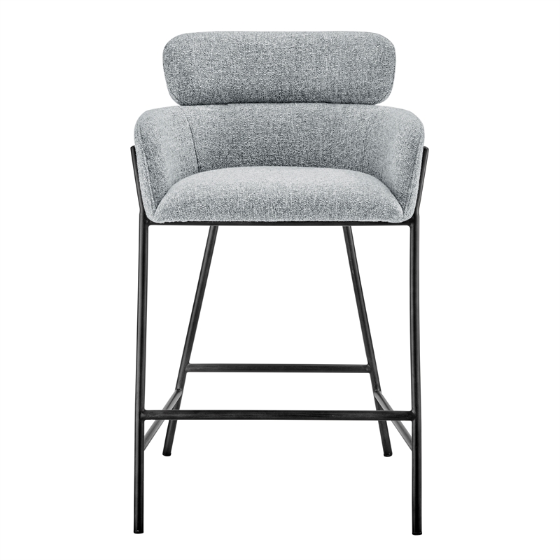 NPD Furniture Finley Fabric Counter Stool in Blazer Light Gray