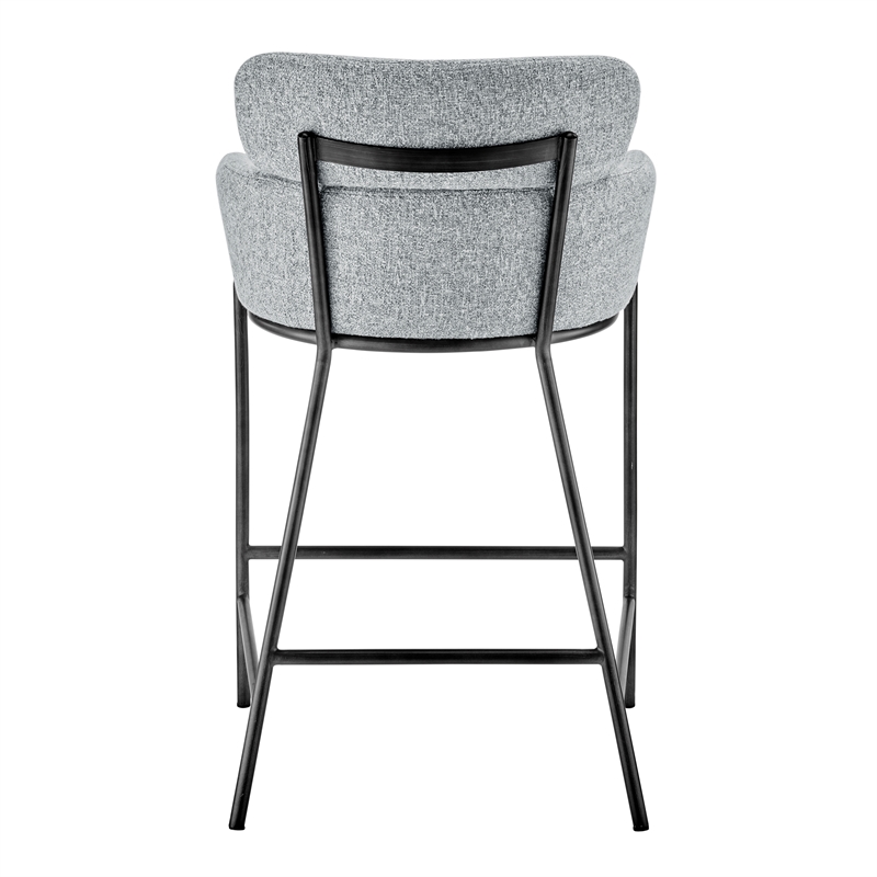 NPD Furniture Finley Fabric Counter Stool in Blazer Light Gray