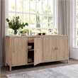 NPD Furniture Hansville Sideboard 4 Doors w/ 2 Inner Drawers in Natural