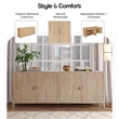 NPD Furniture Hansville Sideboard 4 Doors w/ 2 Inner Drawers in Natural