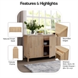 NPD Furniture Hansville Sideboard 4 Doors w/ 2 Inner Drawers in Natural