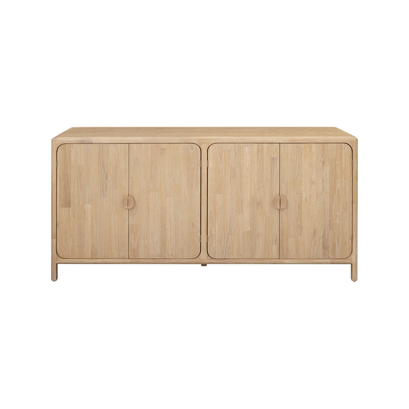 NPD Furniture Hansville Sideboard 4 Doors w/ 2 Inner Drawers in Natural