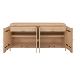 NPD Furniture Hansville Sideboard 4 Doors w/ 2 Inner Drawers in Natural
