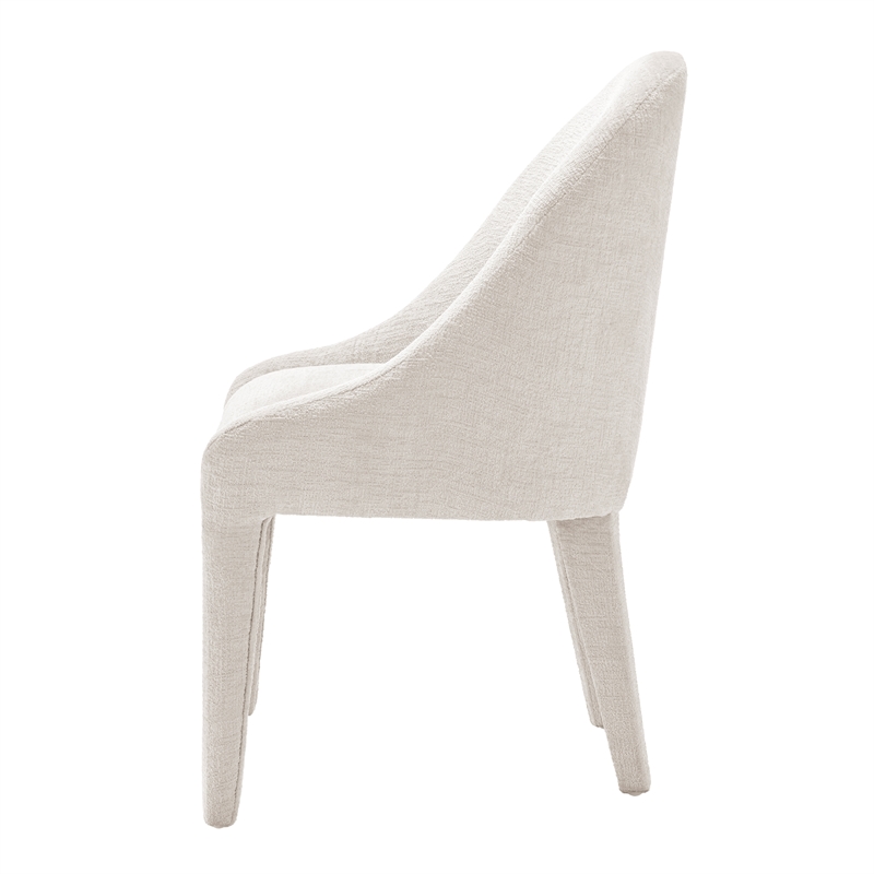 NPD Furniture Stacy Fabric Dining Side Chair in Seville Beige