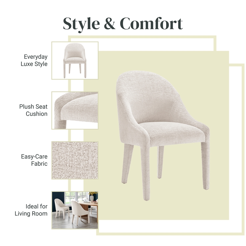 NPD Furniture Stacy Fabric Dining Side Chair in Seville Beige