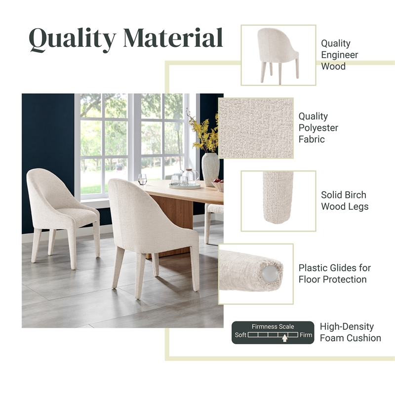 NPD Furniture Stacy Fabric Dining Side Chair in Seville Beige