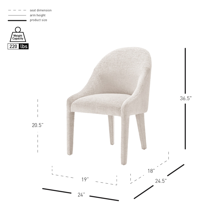 NPD Furniture Stacy Fabric Dining Side Chair in Seville Beige