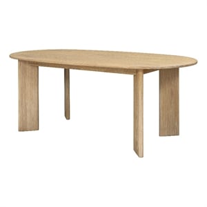 NPD Furniture Drego 78.5&quot Oval Dining Table in Natural Whitewash