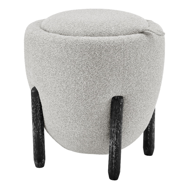 NPD Furniture Murphy Fabric Storage Ottoman in Horizon Gray