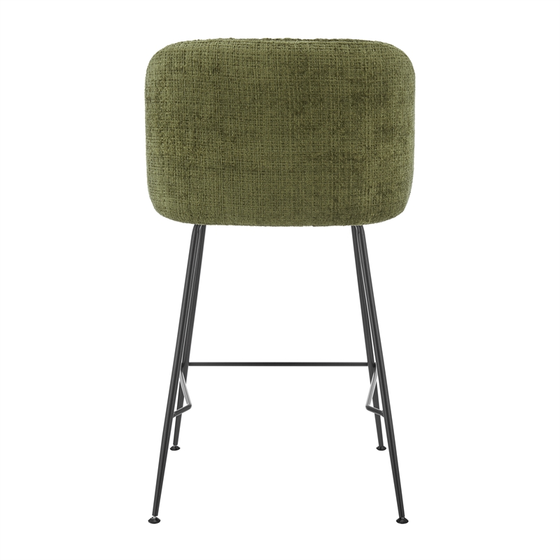 NPD Furniture Millie Fabric Counter Stool in Canova Green (Set of 2)