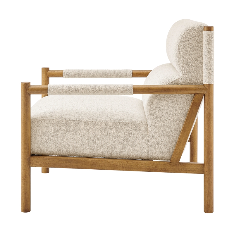 NPD Furniture Olsen Fabric Accent Arm Chair in Palladian Beige