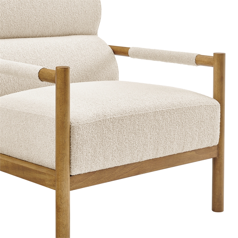 NPD Furniture Olsen Fabric Accent Arm Chair in Palladian Beige
